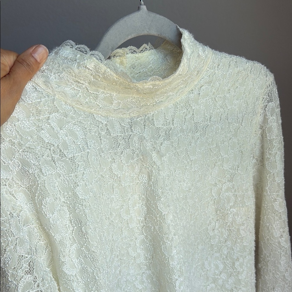 Worthington Cream Relaxed Blouse with High Neckline - Picture 12 of 12